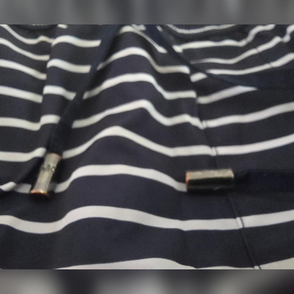 Michael Kors Navy and White Striped Swim Trunks XL - Picture 2 of 6